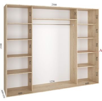 Шкаф-купе 2500x450x2100 &laquo;Феникс стандарт&raquo;