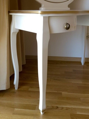 Столик туалетный "Мелания" с овальным зеркалом и гнутыми ножками