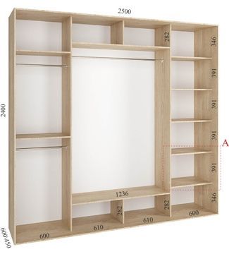 Шкаф-купе 2500x450x2400 &laquo;Феникс стандарт&raquo;