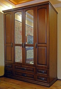 Шкаф деревянный для одежды "Квартет 1" с зеркалом